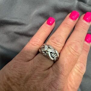 Silver Braided Women's Ring